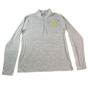 League 91 Mens UCO Central Oklahoma Bronchos Quarter Zip Heather Gray Pullover M